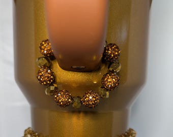 Copper Tinsel Stanley Accessories Handle Charm Rhinestone Crystal Beads