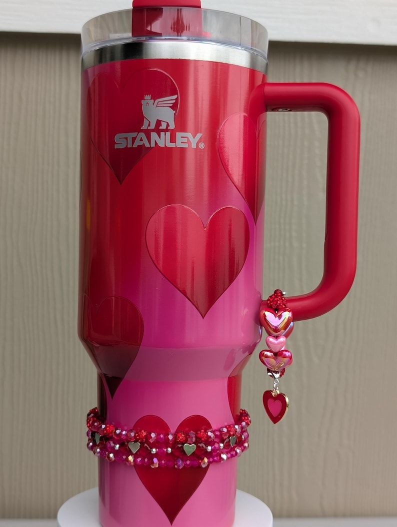 Heart handle charm bundle bling stacking bracelets bundle