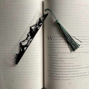 Mountain Themed Bookmark - Acrylic Bookmark - Clear Bookmark - Small Bookmark