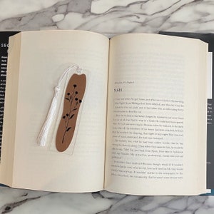 Rose Gold Floral Bookmark - Acrylic Bookmark - Clear Bookmark - Thin Bookmark - Small Bookmark