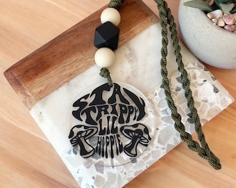 Mushroom Car Mirror Charm – Stay Trippy Hippie Pendant
