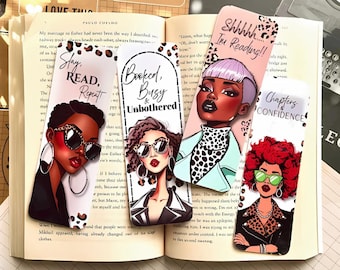 Afro Glam Bookmark | Black Girl Magic Ereader Insert