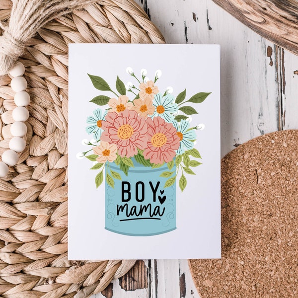 Printable Mother's Day Card Happy Mother's Day Boy Mom Mama of Boys Mother of Sons Mother's Day 5x7 Printable Card for Mom Birthday Card