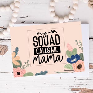 Cartão para impressão, aniversário da mãe, dia das mães, esquadrão de mães, presente da vida da mãe para avó, mãe, tia, irmã, presente instantâneo, faça você mesmo, cartão fácil para a mamãe