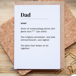 Tarjeta del Día del Padre Tarjeta imprimible para papá Cumpleaños Abuelo B-día Tarjeta del Día del Abuelo para el Padre Padrastro Tarjeta del Día del Padre Definición 5x7