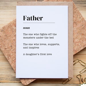 Tarjeta imprimible para el día del padre para papá, cumpleaños, abuelo, día B, Tarjeta del día del abuelo para padre, padrastro, Definición de tarjeta del día del padre 5 x 7