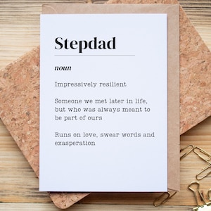 Father's Day Card for Stepdad Stepfather Birthday Stepdad B-day Happy Father's Day Card for Stepdad Stepfather B-Day Card Definition 5x7