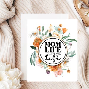 Cartão de Dia das Mães para Imprimir, Aniversário da Mãe, Amor da Mãe, Avó, Tia, Irmã, Presente, Cartão de Vida para a Mãe, Vida da Mãe, Melhor Vida, Cartão Bonito para a Mamãe