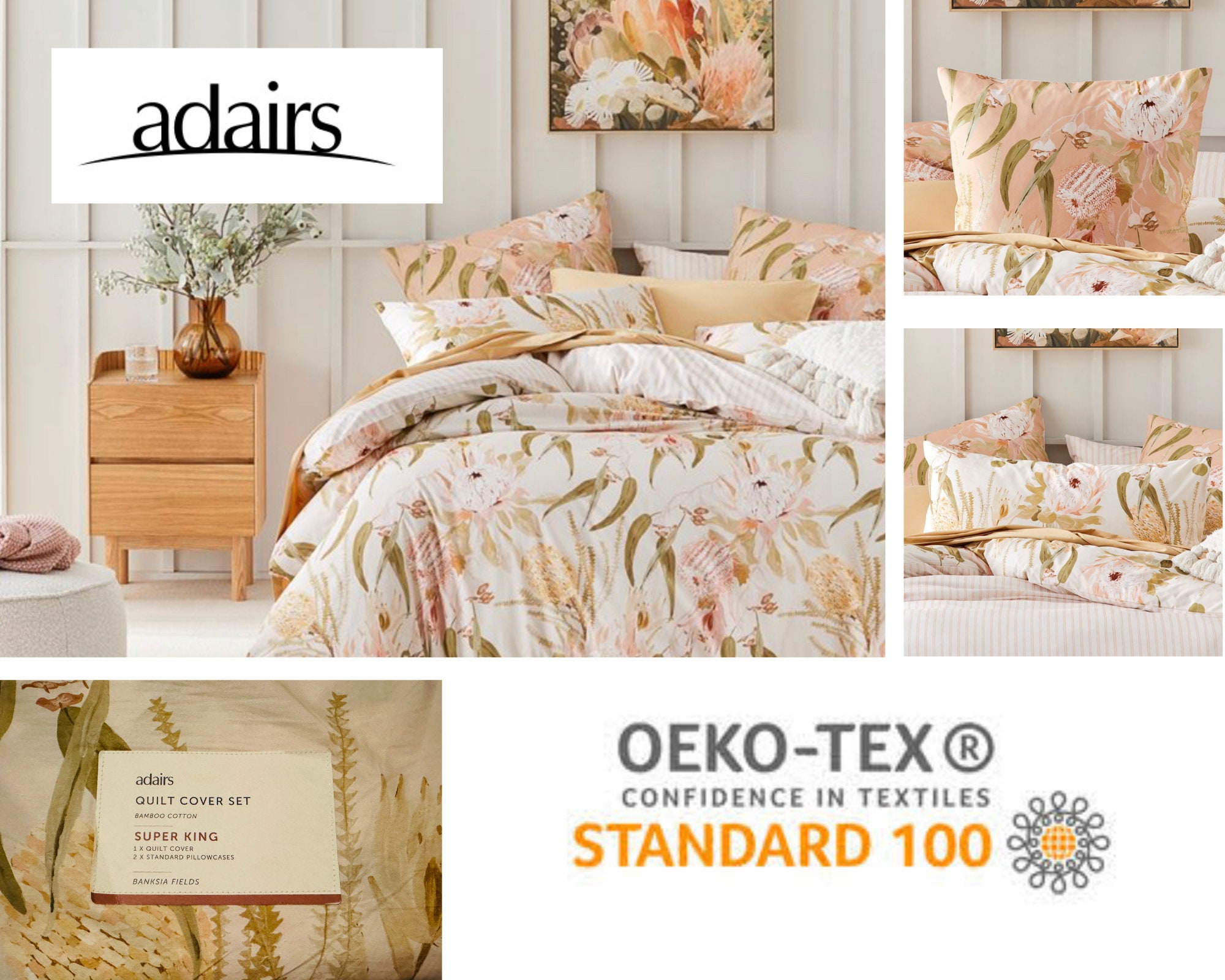 ADAIRS Super King Quilt Duvet Cover Set Brand NEW Bamboo Etsy Australia