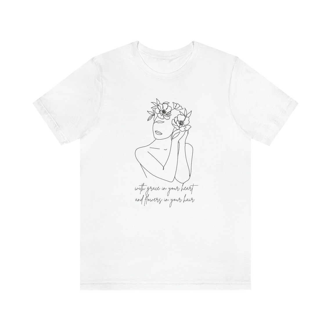 Grace in Your Heart & Flowers in Your Hair Mumford and Sons Lyrics White T Shirt Mumford and