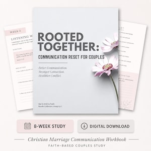 ROOTED Together: Christian Couples Communication Workbook | Marriage Bible Study | Faith-Based Marriage Guide | 8-Week Couples Study