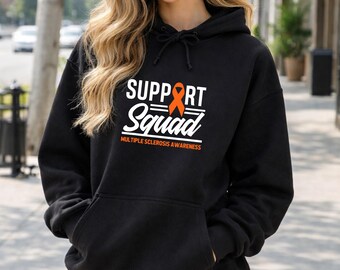 Sudadera con capucha del equipo de apoyo / Sudadera con lazo naranja para concienciar sobre la esclerosis múltiple