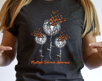 Camiseta de concienciación sobre la esclerosis múltiple / Camiseta "Fe, esperanza, amor y diente de león" / Camiseta para el evento Walk MS