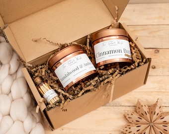 Cosy Nights Gift Box Set - Hand poured soy candle gift set for him/her made in Kirriemuir, Scotland