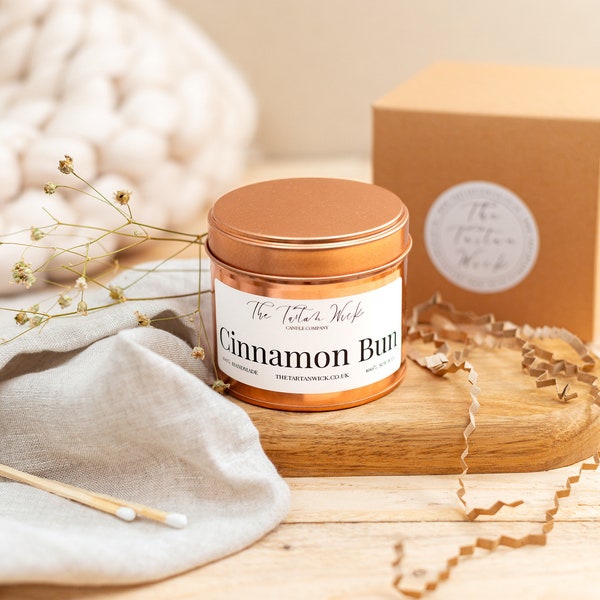 Handmade Cinnamon Bun Scented Candle - Aromatic, Warm, and Sustainable - Scottish Soy Candle