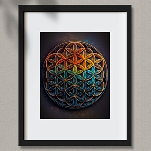 Flower of Life Wall Art Meditatie Decor voor Studio Yoga Mindfulness Wall Art Flower Of Life Wall Decor Sacred Geometry Wall Art voor thuis