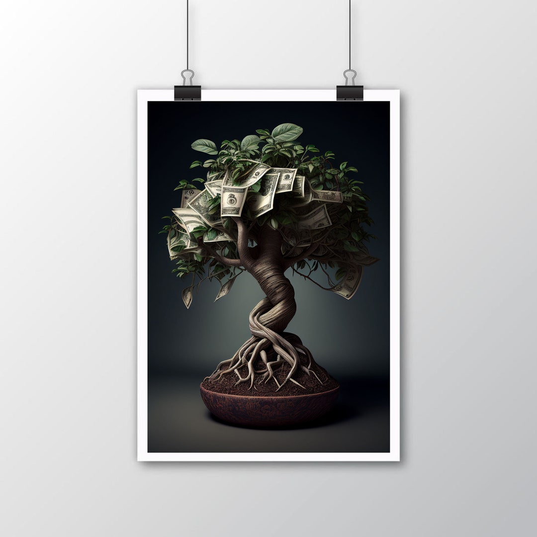 Motivational Wall Art Money Tree Wall Decor Motivation Art Etsy