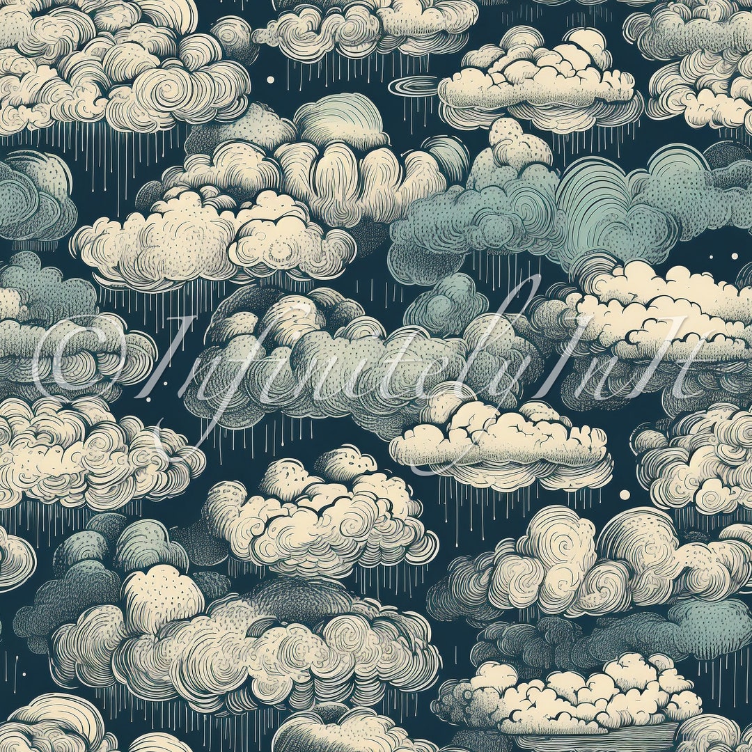 Rain Clouds Pattern Clouds Seamless Pattern for Personal or Commercial ...