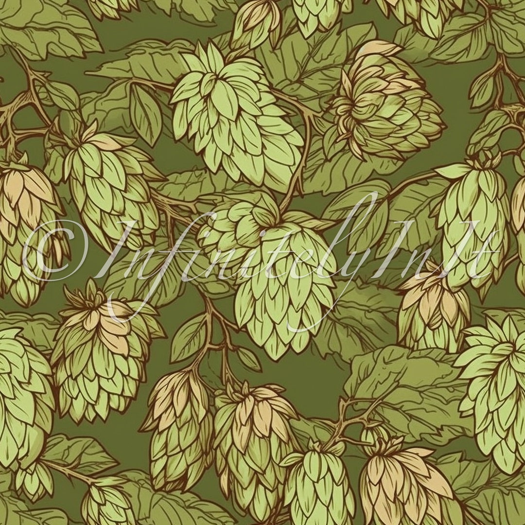 Hops Seamless Pattern for Personal or Commercial Use Digital Download ...