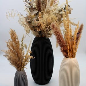 Ab 20,00 Euro: ARALIA Vase /Wasserdicht/3D Druck/Oval/Rippen/Blumenvase/Trockenblumen/Blumenstrauß/Deko/CI Farbkonzepte/Hochzeit/Taufe Bild 3