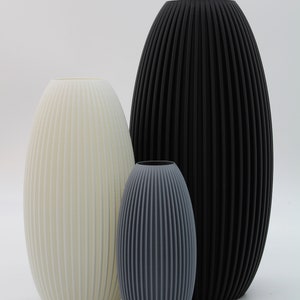 From 20.00 euros: ARALIA vase / waterproof / 3D print / oval / ribs / flower vase / dried flowers / bouquet / decoration / CI color concepts / wedding / baptism image 1