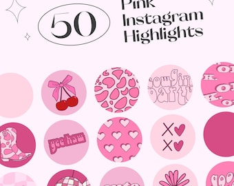 50 Pink Y2K Instagram Highlight Covers · Retro Girly IG Story Icons