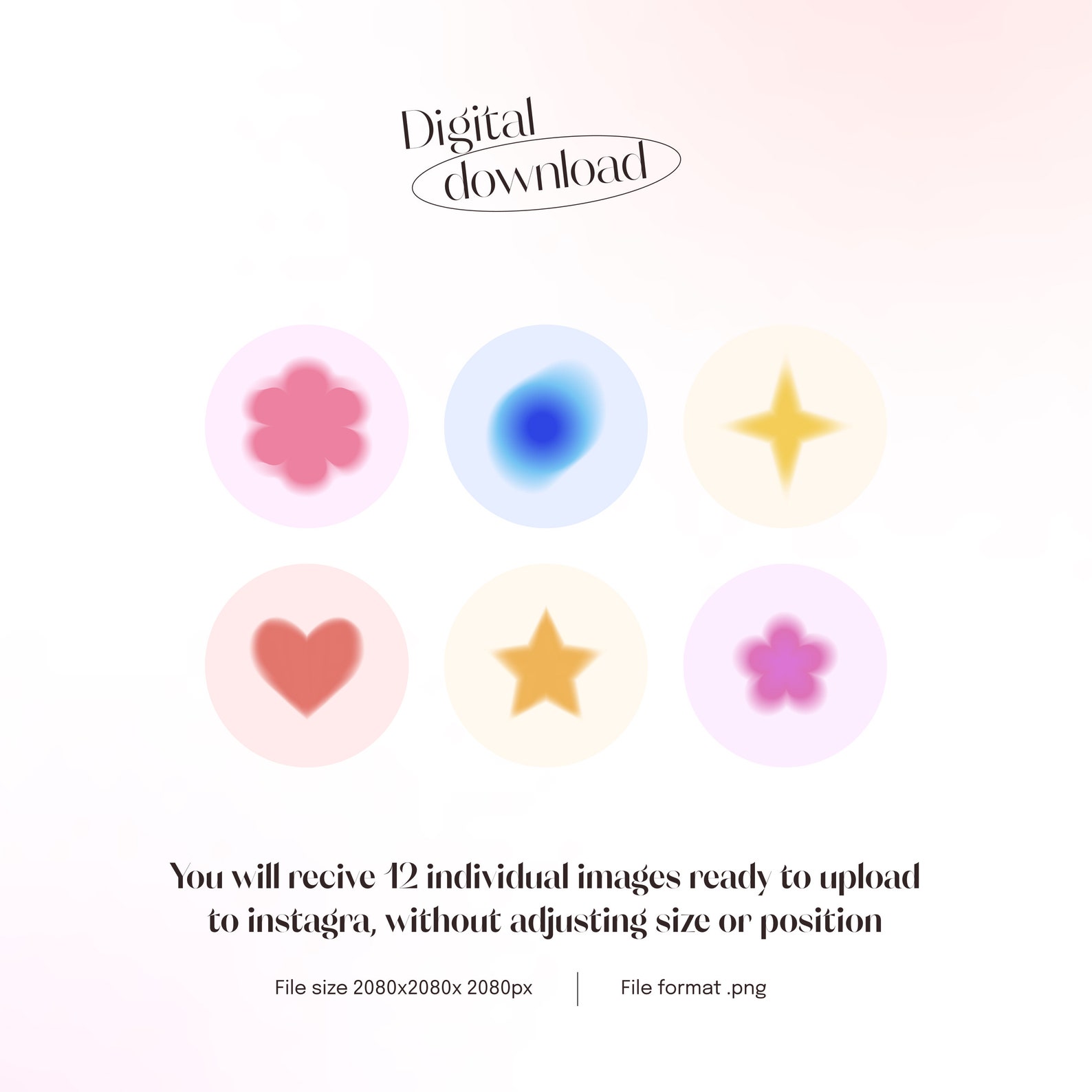 Y2K Blurry Instagram Highlight Covers, Funky Aesthetic Instagram Covers