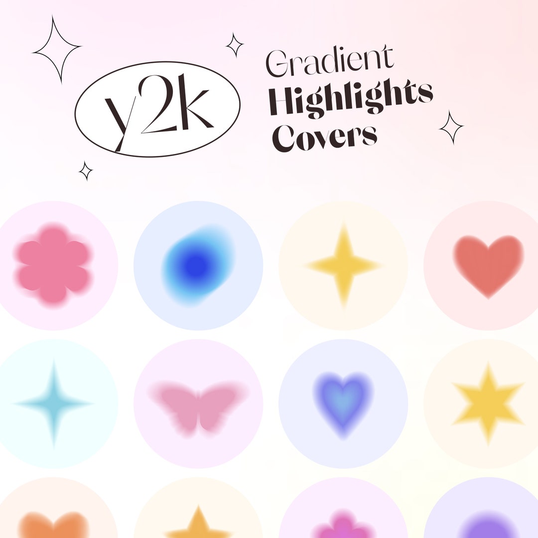 Y2K Blurry Instagram Highlight Covers, Funky Aesthetic Instagram Covers