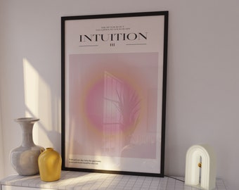 Intuition Angel Number 111 Poster: Pink Aura Wall Art (Instant Download)