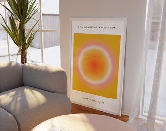 Success Aura Gradient Poster: Trendy Spiritual Wall Art (Digital Download)