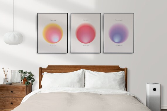 Spiritual Affirmations Wall Art Print Set, Aura Gradient (Digital Download)