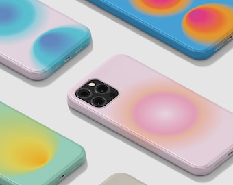 Aura iPhone Case: Aesthetic Y2K Gradient, Positive Energy