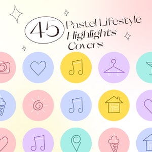 Pastel Lifestyle Instagram Highlights, Aesthetic Girly Instagram Covers, Cute  Highlights Icons, Colorful Icons Highlight Covers