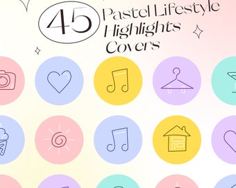 Couvertures Instagram pastel, icônes esthétiques girly (45)