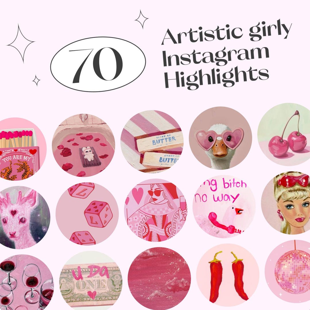 Retro Highlight Covers | Pink Instagram Aesthetic | Girly IG Story ...