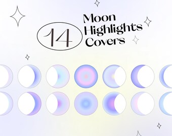 Moon Phase Instagram Highlight Covers: Celestial Aura Icons (Digital Download)
