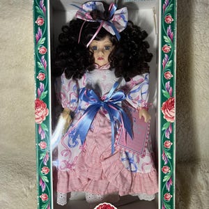 Victorian Collection Limited Edition Genuine Porcelain Doll by Melissa Jane 1997 - Rare Colors!