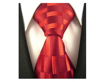 Scott Allan Mens Tie Red | Power Red Necktie for Him | Corbatas Para Hombre Elegantes