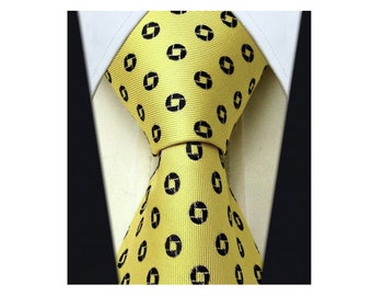 Scott Allan Yellow Tie | Pattered Necktie for Men | Corbata Masculina Amarilla