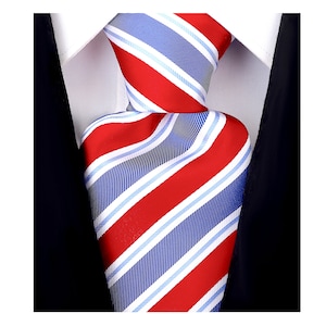 Scott Allan Classic Silk Tie | Blue and Red Necktie | mens ties