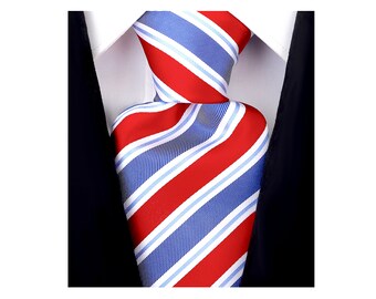 Scott Allan Classic Silk Tie | Blue and Red Necktie | mens ties