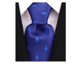 Scott Allan Fleur De Lis Tie | Navy Tie for Men Comparable to brands like Jacob Alexander and Tommy Ties