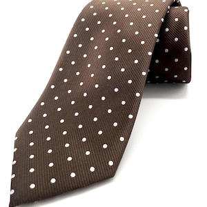 Men&#39;s Brown Tie by Scott Allan Collection | Brown Ties for Men | Corbatas para marrÌ_n | Mens Brown Necktie Polkadot