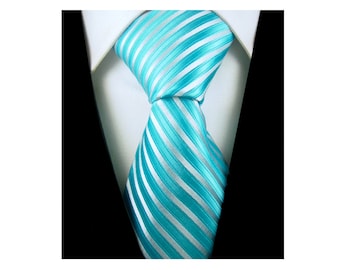 Cravate pour homme turquoise Scott Allan | Cravate de taille standard 3,3 pi au bout | Cravates de mariage turquoise pour le marié | Corbatas Para Hombre