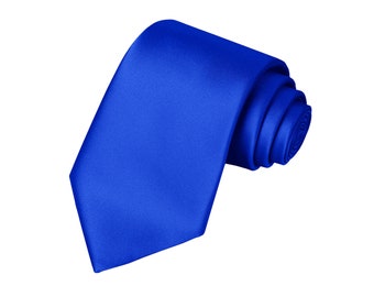 Scott Allan Solid Royal Blue Color Ties for Men | Classic Men's Tie Blue | Corbatas Para Hombre Elegantes