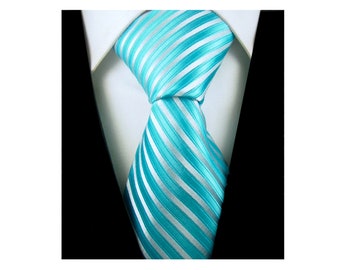 Neckties By Scott Allan - Turquoise & Silver Men's Tie