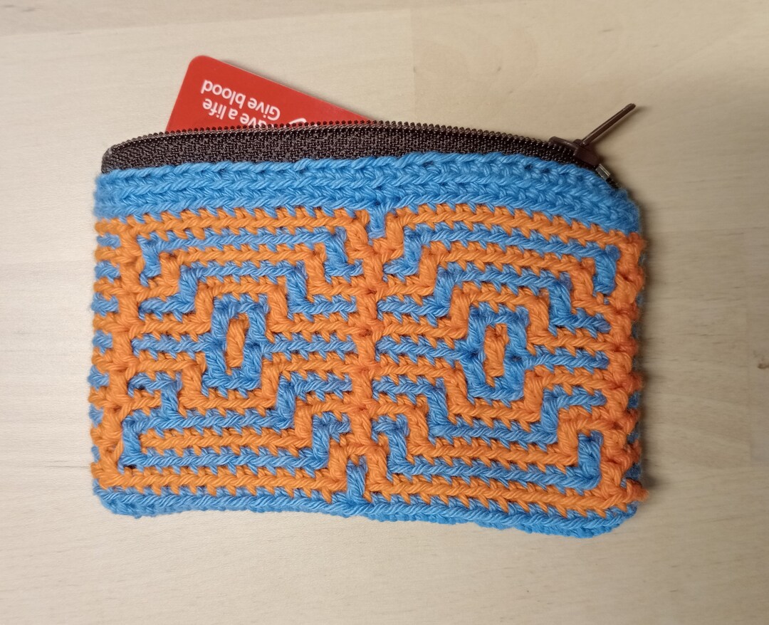Crochet Coin Purse, Crochet Card Holder, Card Purse, Mosaic Purse