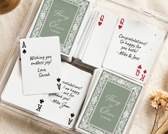 Custom Playing Cards Deck Personalized Wedding Guest Book Alternative - Unique Wedding Playing Cards