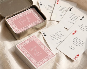 Custom Playing Cards Deck Personalized Wedding Guest Book Alternative - Unique Wedding Playing Cards