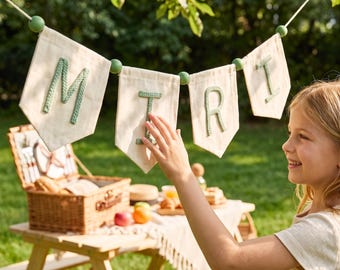 Personalized Yarn Letter Banner - Custom Name Garland for Baby Nursery, Perfect Wall Hanging Decor & Unique Baby Shower Gift for Newborn